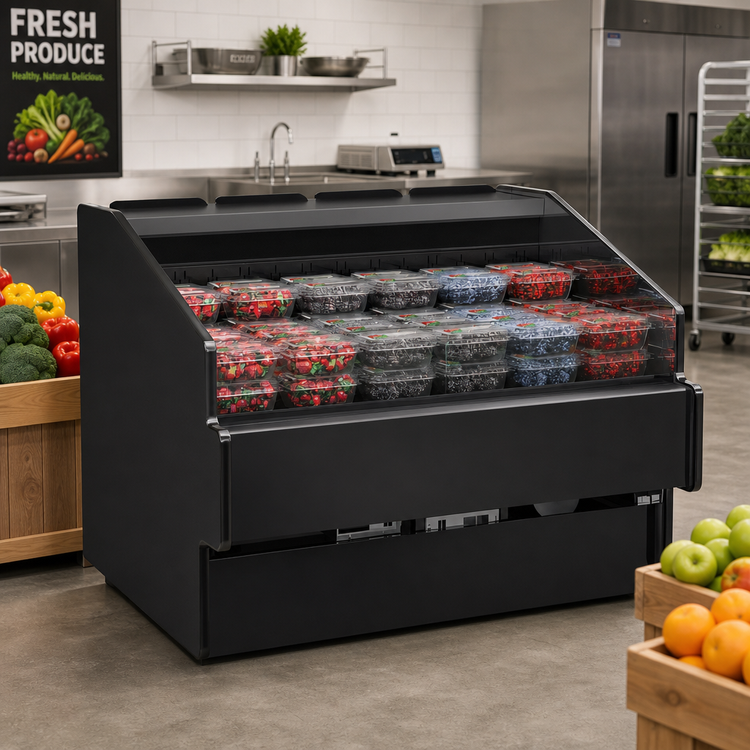Product image #2 for Structural Concepts Oasis Refrigerated Self-Service Open-Front Produce Case, 75-3/8"W x 39-3/8"D x 39-3/8"H