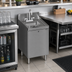 Thumbnail image #2 for CHOICE 18-Inch Stainless Steel Underbar Hand & Dump Sink Cabinet with Hinged Door, Faucet, and Dry Waste Chute