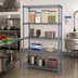 Thumbnail image #2 for Quantum 42 Inch x 18 Inch x 74 Inch Wire Shelving Starter Kit, 4 Shelves, Gray Epoxy Antimicrobial Finish