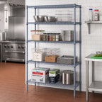 Thumbnail image #2 for Quantum WR63-2454GY-5 Stationary Wire Shelving Starter Kit, 54W x 24D x 63H, Gray Epoxy, 5 Shelves
