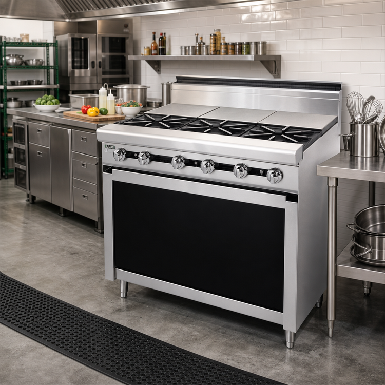 Product image #2 for Jade Range Titan JTRH-6ST 72" Heavy Duty Gas Range with 6 Open Burners and 6 Hot Tops
