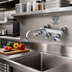 Thumbnail image #2 for T&S Brass 8-Inch Wall-Mount Workboard Faucet with Swing Nozzle and Lever Handles