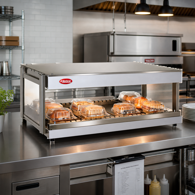 Product image #2 for Hatco Glo-Ray 36-Inch Countertop Horizontal Single-Shelf Pass-Thru Merchandising Warmer