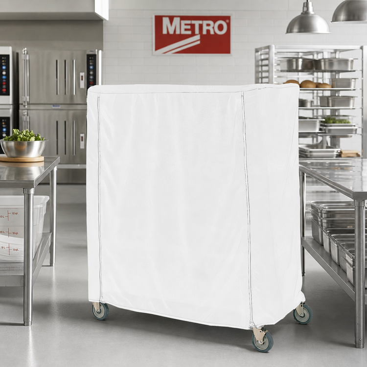 Product image #2 for Metro White Uncoated Knitted Polyester Cart Cover, 60-Inch W x 21-Inch D x 54-Inch H