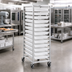 Thumbnail image #2 for Channel Manufacturing Mobile Aluminum Poly Box Rack, 15-Level, 4-Inch Spacing, Holds 18 x 26 or 18 x 13 Boxes