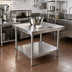 Thumbnail image #2 for Klinger's Trading 30-Inch x 30-Inch Stainless Steel Mixer Table with Undershelf and Legs