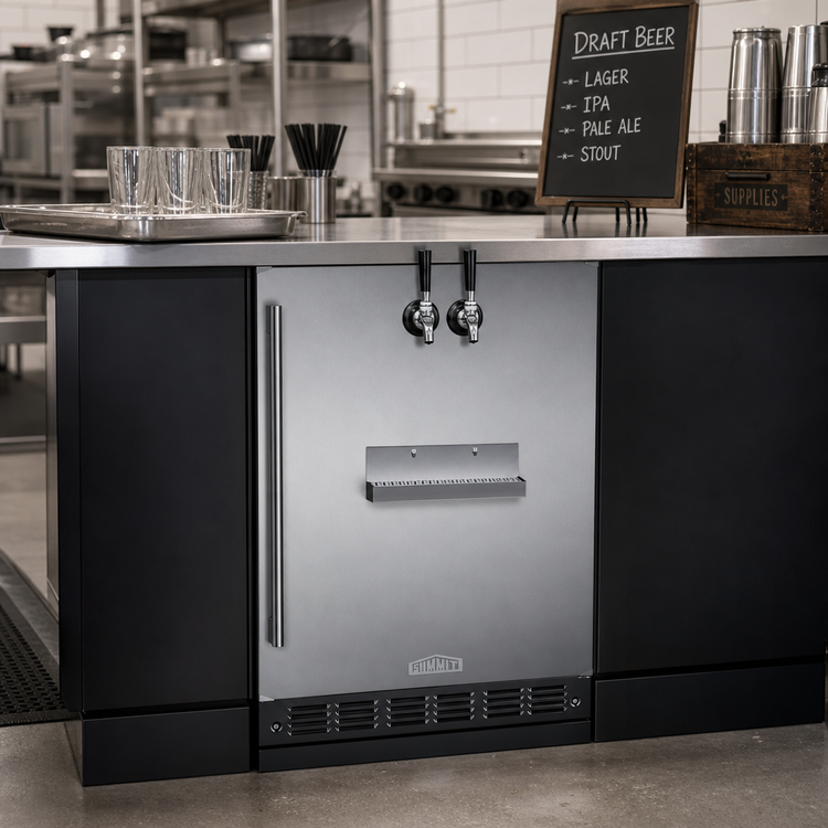 Product image #3 for Summit Commercial 24-Inch Front Tap Built-In Dual-Tap Beer Kegerator with Stainless Steel Door and Black Cabinet