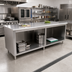 Thumbnail image #2 for Advance Tabco 108-Inch x 30-Inch 14-Gauge 304 Stainless Steel Work Table with Open Front Cabinet Base