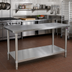 Thumbnail image #2 for John Boos Stallion 84-Inch x 24-Inch 14-Gauge Stainless Steel Work Table with Safety Edge and Undershelf