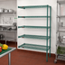 Thumbnail image #2 for Eagle Group Valu-Gard 5-Tier Add-On Wire Shelving Unit with QuadTruss, 72W x 24D x 74H, Green Epoxy