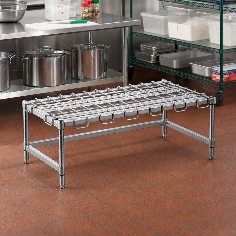 Product image #2 for Eagle Group 48" x 18" Chrome Wire Dunnage Rack, 14" High, 1300 lb Capacity