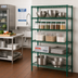 Thumbnail image #2 for Quantum Wire Shelving Starter Kit with 5 Shelves, 36W x 14D x 74H, Green Epoxy Antimicrobial Finish