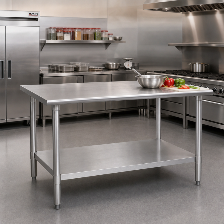 Product image #2 for Eagle Group Spec-Master 60 x 48 Inch Stainless Steel Work Table with Adjustable Undershelf