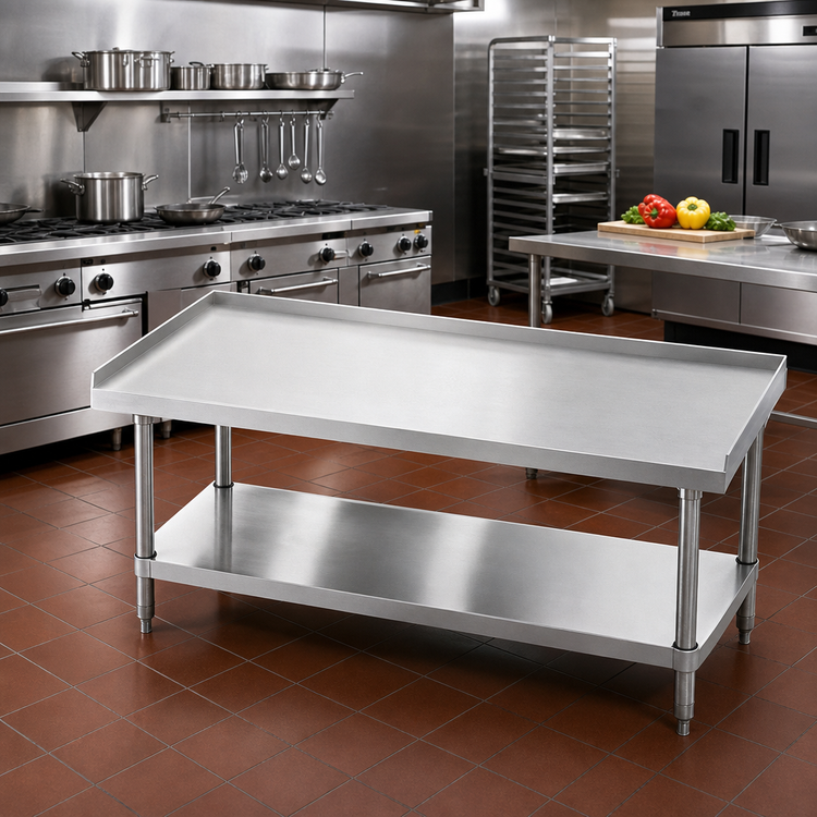Product image #2 for Advance Tabco Special Value Series 60-Inch Wide x 30-Inch Deep Stainless Steel Equipment Stand with Adjustable Undershelf