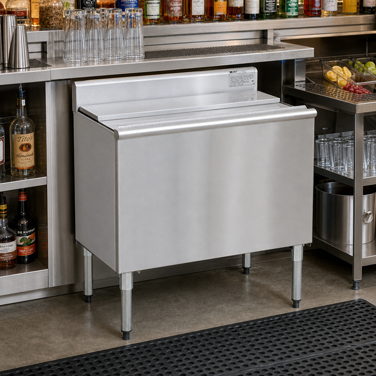 Product image #2 for Eagle Group 1800 Series 48-Inch Underbar Ice Chest with 16-Inch Deep Bin and Sealed-In 7-Circuit Cold Plate