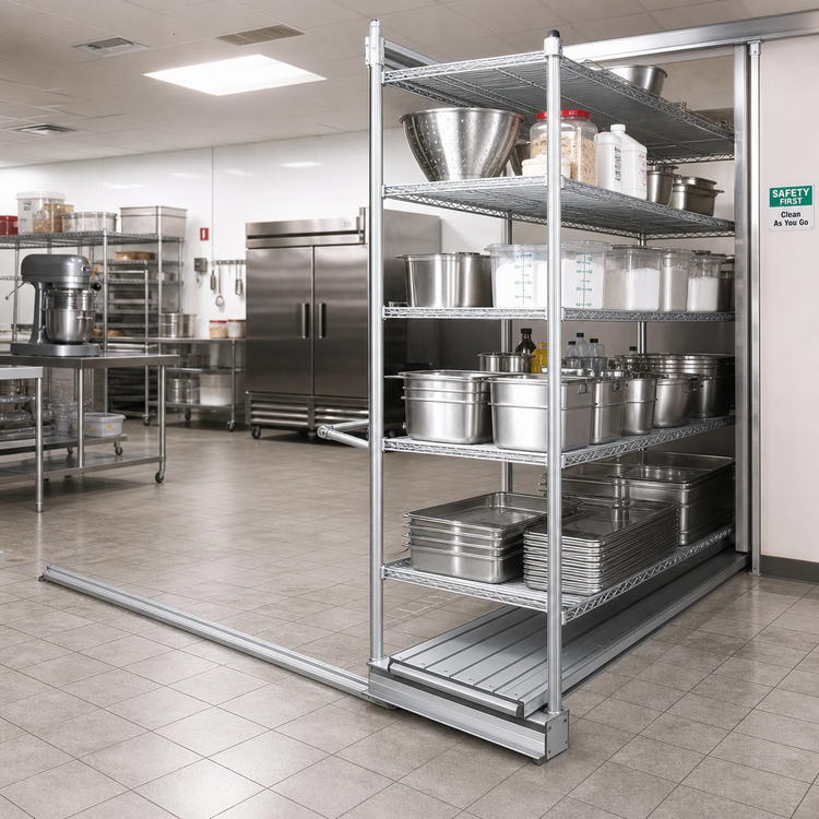 Product image #2 for Floor-Trak Single-Deep 29 Ft. Anodized Aluminum Floor Track Kit for Wire Shelving