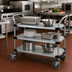 Thumbnail image #2 for Quantum 42-Inch x 18-Inch 3-Shelf Solid Stainless Steel Utility Bus Cart