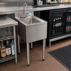 Thumbnail image #2 for BK Resources UB4-18-1014HS12-P-G Single-Bowl Underbar Dump Sink with Lead-Free Faucet, 12"W x 18"D x 32-1/2"H, Stainless Steel
