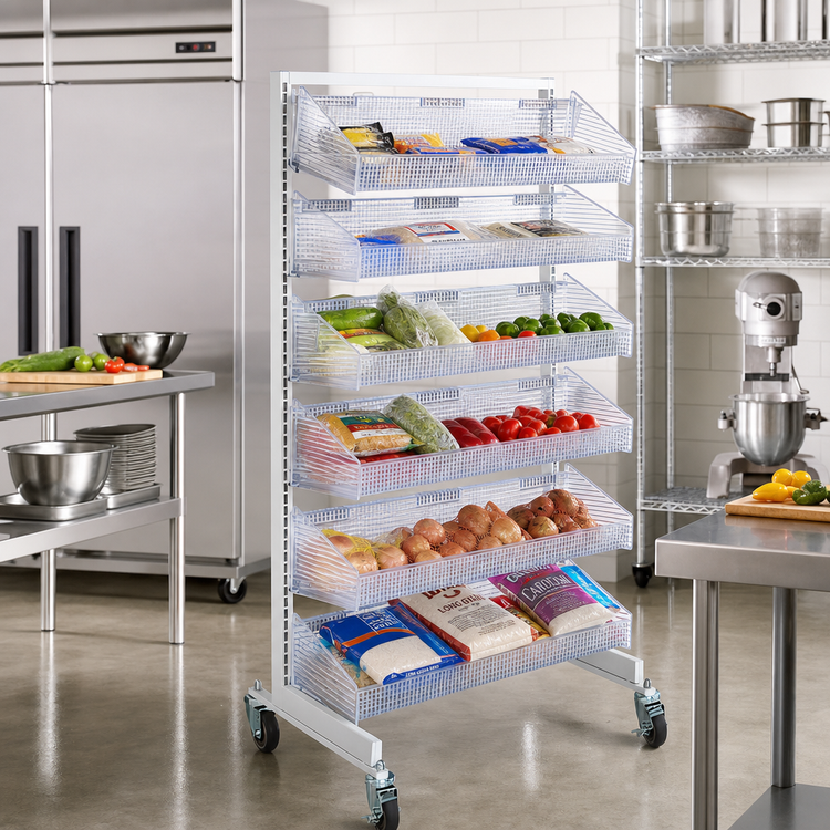 Product image #2 for Quantum Mobile Single-Sided Partition Wall Starter Unit with 7 Baskets, 36W x 26D x 74H