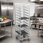 Thumbnail image #2 for Channel Manufacturing T448A6 Aluminum Cafeteria Tray Rack, End Load, 18-Tray, 15 x 20 Inch Trays, 6-Inch Spacing