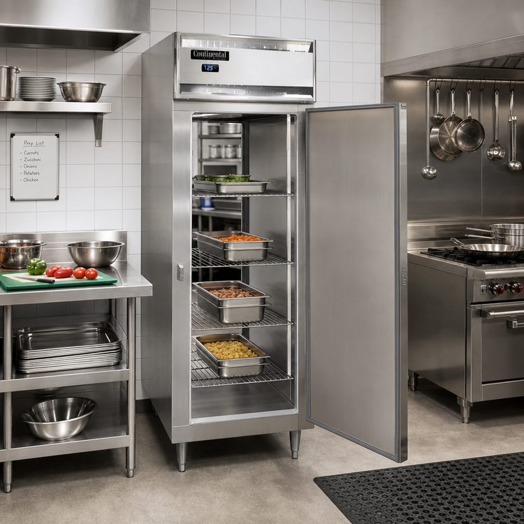 Product image #2 for Continental Refrigerator DL1WE-SA-PT Designer Line Extra Wide Pass-Thru Heated Holding Cabinet, 1-Section, 22 cu. ft.