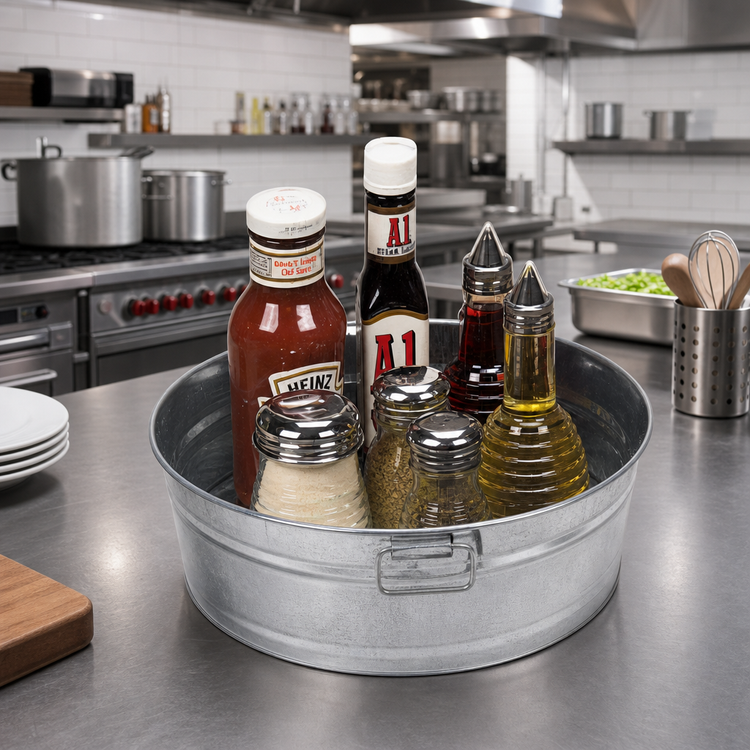 Product image #2 for 88 oz Round Galvanized Tin Tub with Side Handles