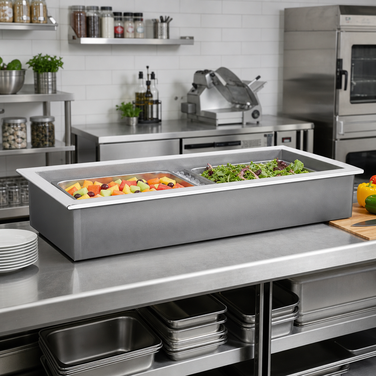 Product image #2 for Randell Custom & Serving 2-Pan Drop-In Ice-Cooled Cold Food Unit