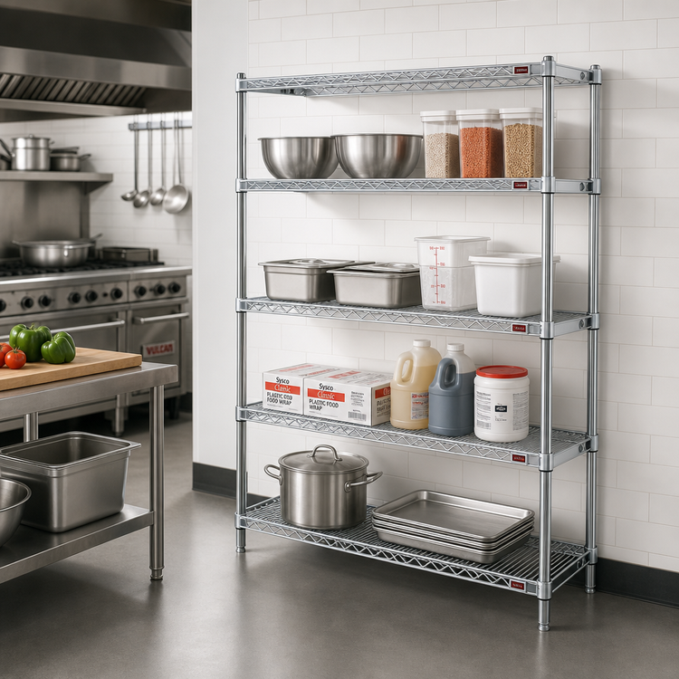 Product image #2 for Eagle Group A4-74-1842C 4-Tier Add-On Wire Shelving Unit, 42W x 18D x 74H, Chrome-Plated