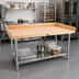 Thumbnail image #2 for BK Resources 96-Inch x 30-Inch Bakers Table with Hard Maple Top and Adjustable Stainless Steel Undershelf
