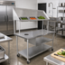 Thumbnail image #2 for John Boos 63 Inch x 30 Inch Mobile Stainless Steel Sorting Table with Marine Edge, Slanted Shelf, and Locking Casters