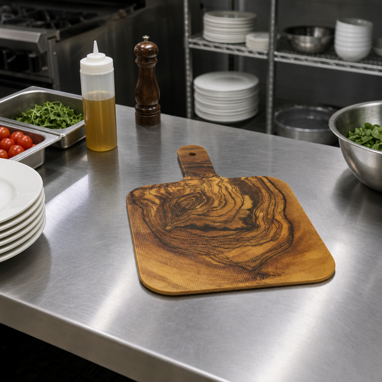 Product image #2 for American Metalcraft Naturals Square Melamine Serving Peel Board with Handle, Olive Wood Pattern