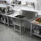 Thumbnail image #2 for John Boos Pro-Bowl 41PB20-2D18 1-Compartment Stainless Steel Sink with Left & Right Drainboards, 10-Inch Backsplash, 20 x 20 x 12-Inch Bowl