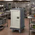 Thumbnail image #3 for Cambro MDC1418T16 Tall Profile Meal Delivery Cart, 16-Tray Capacity, 2 Compartments, 14 x 18 Tray Size, Granite Gray With Cream Door