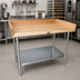 Thumbnail image #2 for BK Resources 48-Inch x 36-Inch Bakers' Table with Hard Maple Top and Galvanized Undershelf
