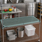 Thumbnail image #2 for Quantum 1848WPM Polymer Shelf Mat for 48 x 18 in Wire Shelves, Removable, Dishwasher-Safe, Green Epoxy Antimicrobial Frame, NSF Listed