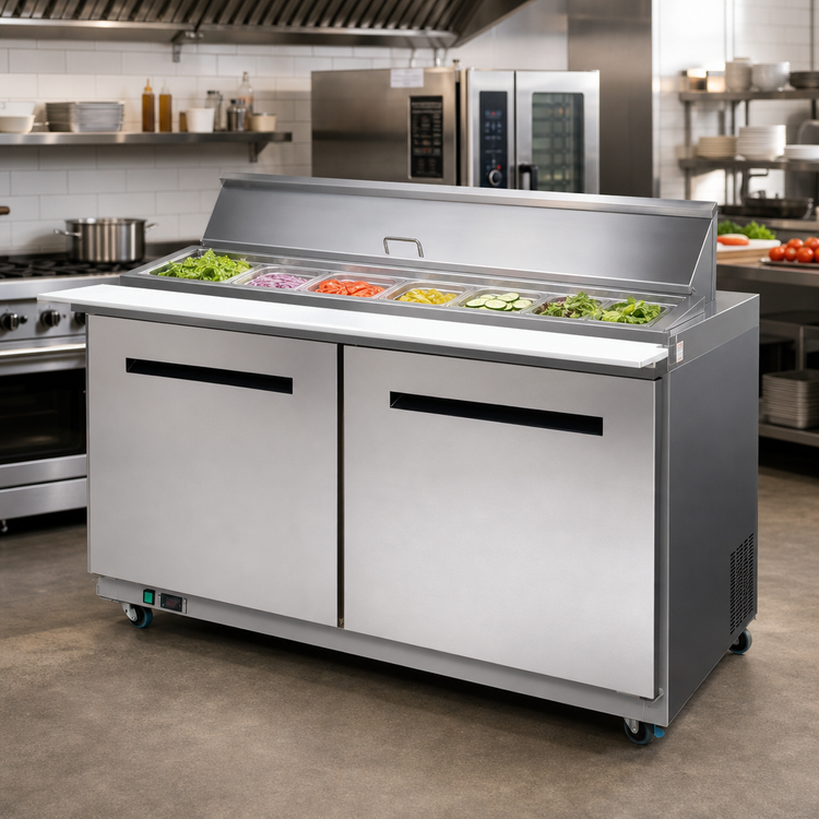 Product image #2 for Maxx Cold X-Series 60-Inch Two-Section Megatop Sandwich & Salad Prep Table