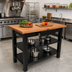 Thumbnail image #3 for John Boos Appalachian Red Oak Country Work Table with Two Slatted Undershelves, 60 x 30 x 34-3/4 Inches