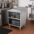 Thumbnail image #2 for Advance Tabco Underbar Basics™ Stainless Steel Freestanding Drainboard with Open Cabinet Base, Mid-Shelf, and 4-Inch Backsplash, 24 x 21 x 33 Inches