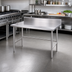 Thumbnail image #2 for 30-Inch x 24-Inch 16-Gauge 430 Stainless Steel Work Table with 5-Inch Backsplash
