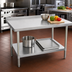 Thumbnail image #2 for John Boos Stallion 48-Inch x 24-Inch Stainless Steel Budget Work Table with Backsplash and Undershelf