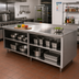 Thumbnail image #2 for Advance Tabco Special Value Economy 96 x 30 Inch Open Base Work Table with 5-Inch Backsplash and Mid-Shelf