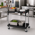 Thumbnail image #2 for Metro myCart Plus 2-Shelf Adjustable-Height Polymer Utility Bus Cart, Black