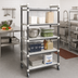 Thumbnail image #2 for Cambro Camshelving Elements XTRA High Density Top Rail 4-Shelf Solid Mobile Starter Unit, 18 x 36 x 80 Inches, Speckled Gray