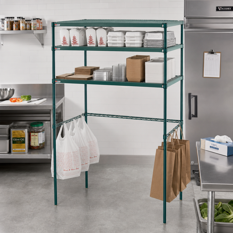 Product image #2 for Metro Super Erecta Pro 54-Inch x 24-Inch Food Locker and Takeout Shelf Housing Unit with 2 Overhead Shelves