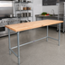 Thumbnail image #2 for John Boos HNB05 96-Inch x 24-Inch Edge Grain Wood Top Work Table with Galvanized Base