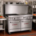 Thumbnail image #2 for Southbend Ultimate 48-Inch Commercial Gas Restaurant Range with 2 Open Burners, 36-Inch Griddle, Convection Oven, and Cabinet Base
