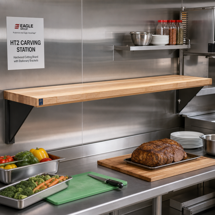 Product image #2 for Eagle Group Hardwood Cutting Board for HT2 Carving Station with Stationary Brackets