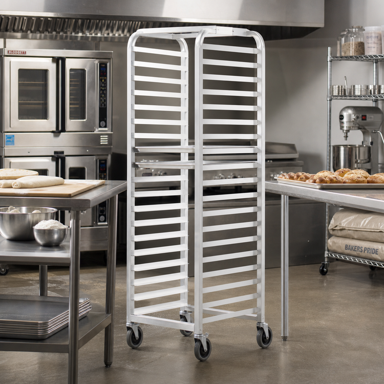 Product image #2 for Walk-In Heavy-Duty Aluminum Bun Pan Rack, End Load, 27-Pan Capacity