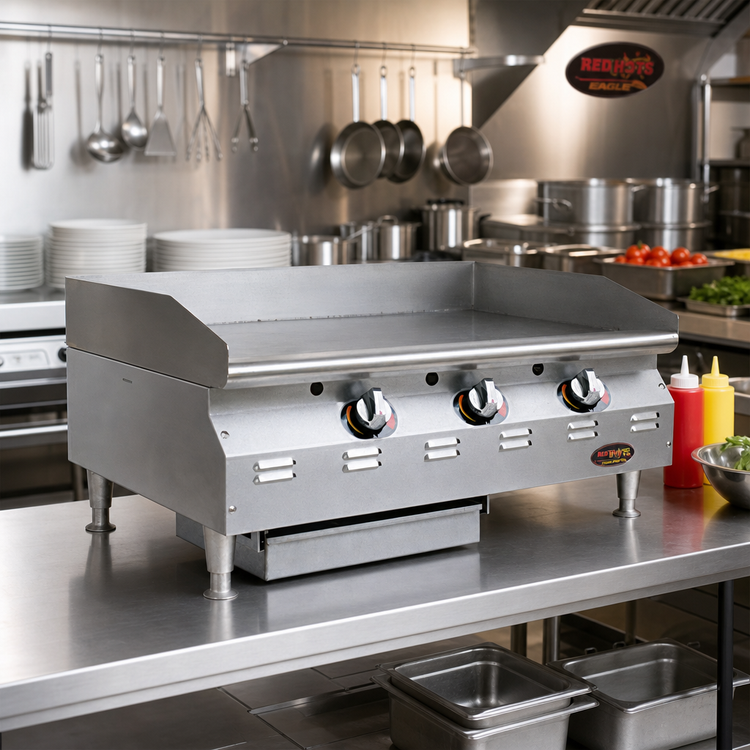 Product image #2 for Eagle RedHots Chef's Line 24-Inch Countertop Electric Griddle with Smooth Steel Plate