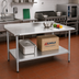 Thumbnail image #2 for Eagle Group Budget Series 72-Inch x 30-Inch 430 Stainless Steel Work Table with Rear Up-Turn and Adjustable Undershelf